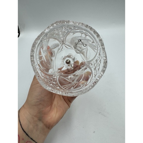 Hofbauer Byrdes Bell German Lead Crystal Frosted 8in "BIRD ON A LIMB" Vintage - Picture 8 of 11